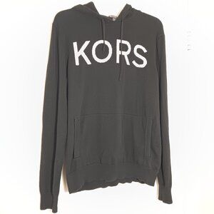 Michel Kors womens intarsia-knit hoodie black medium  casual &sporty